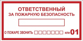 1Знаки электробезопасности и оградительные ленты наклейка "ответственный за пожарную безопасность" b03 (100х200мм.) ekf proxima | an-4-05 | ekf выгодная цена