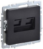 Розетки, выключатели, звонки электрические brite роз. комп. 2-ая rj45 кат.5e рк10-2-брч черный | br-k20-1-k02 | iek выгодная цена