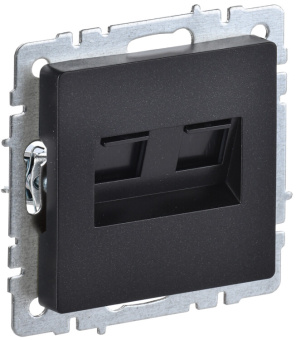1Розетки, выключатели, звонки электрические brite роз. комп. 2-ая rj45 кат.5e рк10-2-брч черный | br-k20-1-k02 | iek выгодная цена
