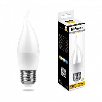1Лампы (источники света) лампа светодиодная lb-97 (7w) 230v e27 2700k свеча на ветру | 25762 | feron выгодная цена