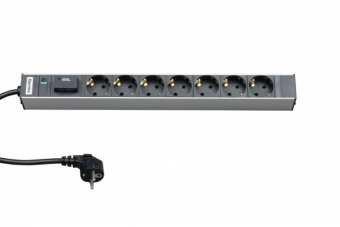 1Шкафы и стойки телекоммуникационные 19 блок розеток sht19-7sh-if-2.5euд. 19" шк., горизонт., с ф-ями контроля и защиты, 7 розеток schuko(16a), 482.6x44.4х44.4мм(дхшхв) | 26448 | hyperline выгодная цена
