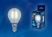 Лампы (источники света) лампа светодиодная led-g45-6w/ww/e14/fr pls02wh led. "шар", мат.3000к серия sky | ul-00000303 | uniel выгодная цена