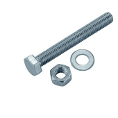 Крепёж болт din933 с шестигранной головкой оцинк. м8х90 + гайка + шайба (2 шт) - пакет ( 0,085 кг) | 130189 | tech-krep выгодная цена