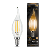 Лампы (источники света) лампа светодиодная led 5вт e14 220в 2700к свеча на ветру | 104801105 | gauss выгодная цена