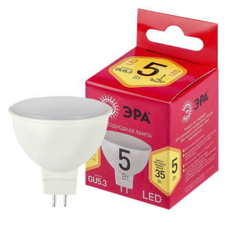 1Лампы (источники света) лампа светодиодная led mr16-5w-827-gu5.3 r (диод, софит, 7 вт, тепл, gu 5.3) (10/100/4000) | б0050230 | эра выгодная цена