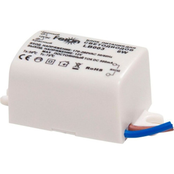 1Ленты светодиодные трансформатор электронный для светодиодной ленты lb003 6w 12v 46*26*20мм (драйвер) | 21480 | feron выгодная цена