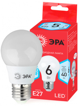 1Лампы (источники света) лампа светодиодная red line led a55-6w-840-e27 r e27 / е27 6 вт груша нейтральный белый свет | б0050688 | эра выгодная цена