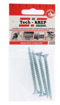 1Крепёж саморез шуц 6,0х70 пот. гол. (4 шт) - пакет ( 0,036 кг) | 102457 | tech-krep выгодная цена