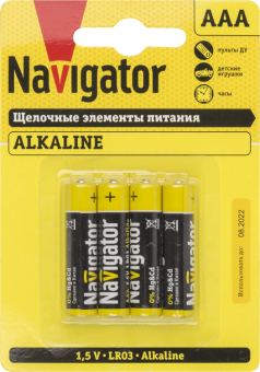 1Элементы питания и аккумуляторы элемент питания nbt-npe-lr03-bp4 | 61462 | navigator выгодная цена