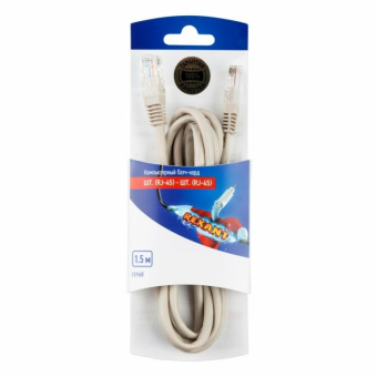 1Патч-корды пaтч-корд u/utp, категория 5e, rj45-rj45, неэкранированный, pvc серый, 1,5м | 06-3202 | rexant выгодная цена