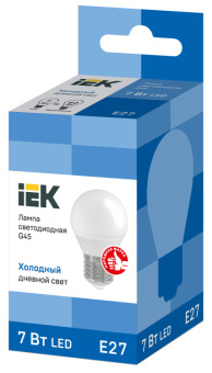 1Лампы (источники света) лампа светодиодная led 7вт е27 230в 6500к eco g45 шар | lle-g45-7-230-65-e27 | iek выгодная цена