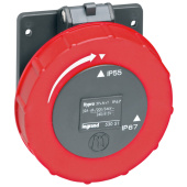 Разъемы промышленные встраиваемая розетка hypra - ip 66/67-55 - 3к+н+3 - 32 а - пластик | 053051 | legrand выгодная цена