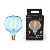 Лампы (источники света) лампа светодиодная led filament flexible g125-c sky blue e27 5w 190lm 1800k 125*178mm 1/10 | 1013802105 | gauss выгодная цена