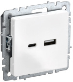 Розетки, выключатели, звонки электрические brite розетка usb a+c 18вт рю11-1-брб белый | br-u22-018-k01 | iek выгодная цена