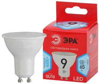 1Лампы (источники света) лампа светодиодная эко eco led mr16-9w-840-gu10 gu10 9вт софит нейтральный белый свет | б0044089 | эра выгодная цена