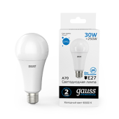 Лампы (источники света) лампа светодиодная led elementary a67 30w e27 2390lm 6500k | 73239 | gauss выгодная цена