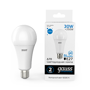1Лампы (источники света) лампа светодиодная led elementary a67 30w e27 2390lm 6500k | 73239 | gauss выгодная цена