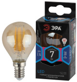 Лампы (источники света) лампа светодиодная f-led p45-7w-840-e14 gold (филамент, шар золот, 7вт, нейтр, e14) | б0047018 | эра выгодная цена