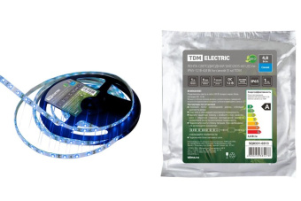 1Ленты светодиодные лента светодиодная smd2835-60 led/м-ip65-12 в-4,8 вт/м-синий (5 м) | sq0331-0313 | tdm выгодная цена