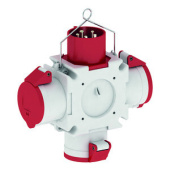 Разъемы промышленные тройник вход 32а выход 3 x cee-розетки 32a 400v 5p 6h ip 44 i 54567-bals i bals выгодная цена