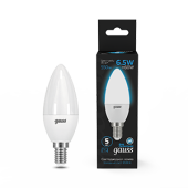 Лампы (источники света) лампа светодиодная свеча 6.5w 550lm 6500к e14 led 1/10/100 | 103101307 | gauss выгодная цена