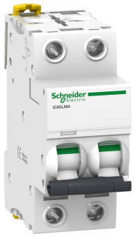 1Модульное оборудование (выключатели, УЗО, АВДТ,  УЗДП) выключатель автоматический двухполюсный ic60lma 6,3а ma 25ка | a9f90276 | schneider electric выгодная цена