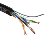 Кабель витая пара (UTP, FTP) эра кабель витая пара u/utp cat5e 4x2x24 awg cu pe + трос outdoor 305 м | б0044432 | эра выгодная цена