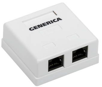 1Розетки, адаптеры и модули Keystone розетка инф. настенная rj45 кат. 5е utp 2 порта generica | cs2-1c5eu-22-g | itk выгодная цена