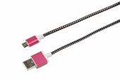 Разъемы, переходники, делители TV usb кабель microusb, шнур в тканевой оплетке, черный (усиленный) | 18-4240 | rexant выгодная цена