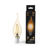 Лампы (источники света) лампа светодиодная led 5вт e14 220в 2700к свеча на ветру | 104801005 | gauss выгодная цена