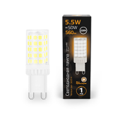 Лампы (источники света) лампа светодиодная g9 ac185-265v 5,5w 560lm 3000k керамика led 1/10/200 | 107009106 | gauss выгодная цена