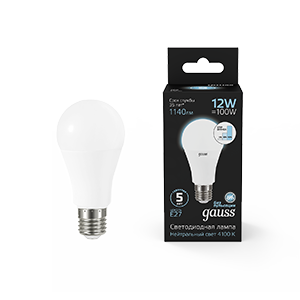 1Лампы (источники света) лампа светодиодная a60 12w 1140lm 4100k е27 шаг. диммирование led 1/10/50 | 102502212-s | gauss выгодная цена