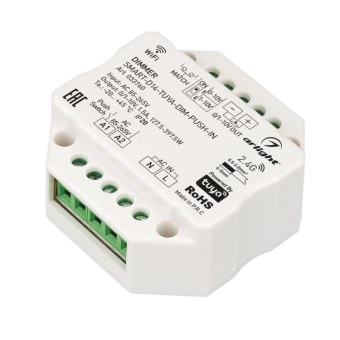1Ленты светодиодные диммер smart-d14-tuya-dim-push-in (230v, 1.5a, 0/1-10v, 2.4g) (arlight, ip20 пластик, 5 лет) | 033760 | arlight выгодная цена