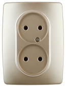 Розетки, выключатели, звонки электрические розетка 2x2p 16a-250в ip20 эра12 шампань | б0031241 | эра выгодная цена