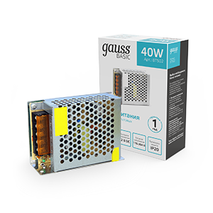 1Ленты светодиодные блок питания basic 12v 40w ip20 1/120 | bt502 | gauss выгодная цена