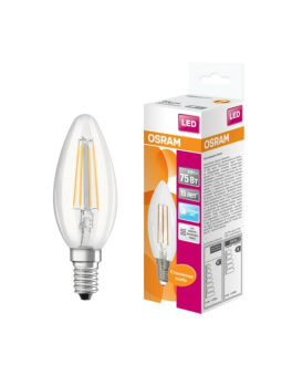 1Лампы (источники света) лампа светодиодная филаментная led star classic b 6w, прозрачная колба, е14 ledsclb75 6w/840 230v fil e1410x1ru | 4058075217836 | osram выгодная цена