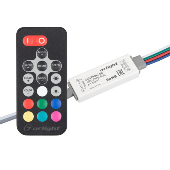 1Ленты светодиодные контроллер arl-fine-rgb black (5-24v, 3x2a, rf пду 18кн) (arlight, ip20 пластик, 1 год) | 027197 | arlight выгодная цена