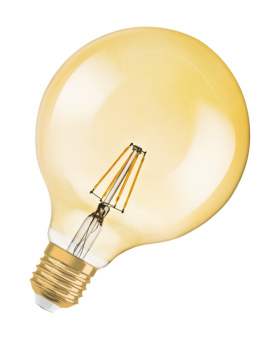 1Лампы (источники света) лампа светодиодная led, золотистая, vintage 1906 led cl globe125 fil gold 36 non-dim 4w/825 e27 | 4052899962071 | osram выгодная цена