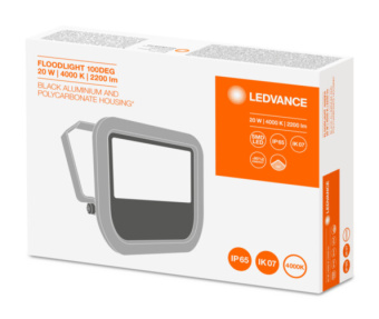 1Прожекторы прожектор светодиодный до-20вт 4000к 2200лм ip65 чёрный ledvance | 4058075097483 | ledvance выгодная цена