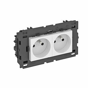 1Розетки, выключатели, звонки электрические розетка двойная 0° modul45connect франц. стандарт, 250 в, 16a (белый) (std-f0c8 rw2) | 6120622 | obo bettermann выгодная цена