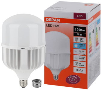 1Лампы (источники света) лампа светодиодная промышленная led hw 80w/865 230v e27/e40 8x1 8000лм | 4058075576957 | osram выгодная цена