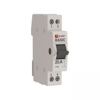 1Модульное оборудование (выключатели, УЗО, АВДТ,  УЗДП) переключатель трехпозиционный 1p 25а ekf basic | tps-1-25 | ekf выгодная цена
