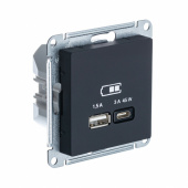 Розетки, выключатели, звонки электрические atlasdesign карбон usb розетка a + тип-c 45w высокоскор.заряд. qc pd | atn001029 | se выгодная цена