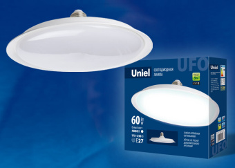 1Лампы (источники света) лампа светодиодная led-u270-60w/4000k/e27/fr plu01wh led мощная. «ufo», мат.. 4000к | ul-00004577 | uniel выгодная цена