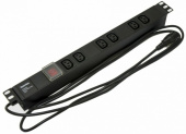 Шкафы и стойки телекоммуникационные 19 she19-6iec-s-2.5iec блок розеток для 19" шкафов, горизонтальный, 6 розеток iec320 c13, выключатель с подсветкой,482.6x44.4x44.4мм | 397025 | hyperline выгодная цена