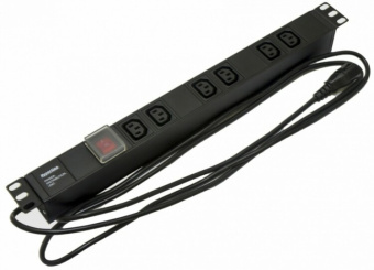 1Шкафы и стойки телекоммуникационные 19 she19-6iec-s-2.5iec блок розеток для 19" шкафов, горизонтальный, 6 розеток iec320 c13, выключатель с подсветкой,482.6x44.4x44.4мм | 397025 | hyperline выгодная цена