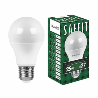 1Лампы (источники света) лампа светодиодная sba6525 25w 6400k 230v e27 a65 | 55089 | saffit выгодная цена