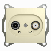 Розетки, выключатели, звонки электрические glossa бежевый tv-sat розетка одиночная 1db | gsl000297 | se выгодная цена
