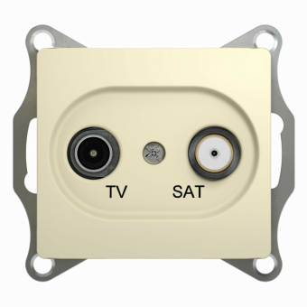 1Розетки, выключатели, звонки электрические glossa бежевый tv-sat розетка одиночная 1db | gsl000297 | se выгодная цена