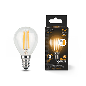 1Лампы (источники света) лампа светодиодная black led filament шар e14 7w 550lm 2700k step dimmable | 105801107-s | gauss выгодная цена